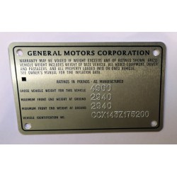 Plaque constructeur General Motors