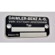 Daimler-Benz id plate