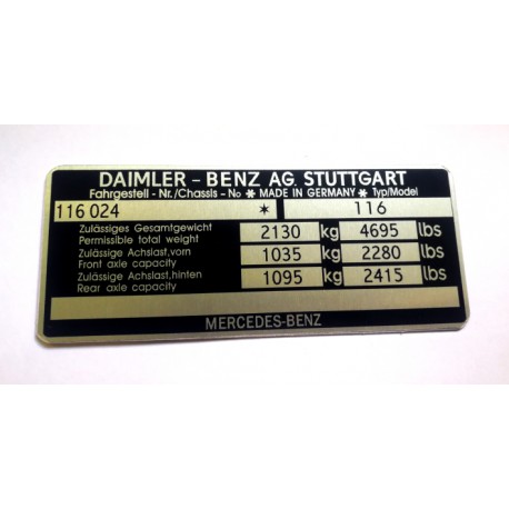 Plaque constructeur Daimler-Benz