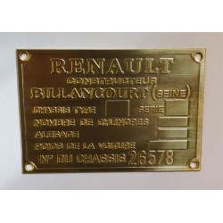 Plaque constructeur Renault