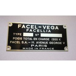 Plaque chassis Facel Vega