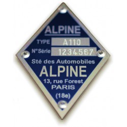 Plaque constructeur Alpine