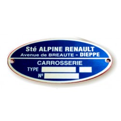 Plaque de carrosserie Renault Alpine