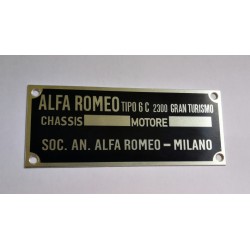 Plaque constructeur Alfa Romeo GRAN TURISMO