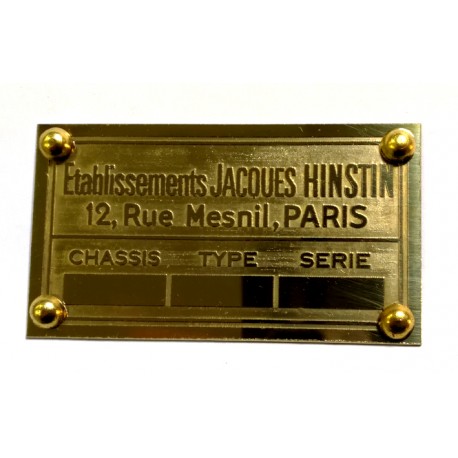 Hinstin Jacques Id plate