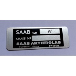 Plaque constructeur Saab