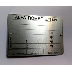 Plaque constructeur Alfa Romeo Auto SPA