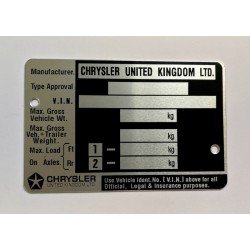 Chrysler id plate