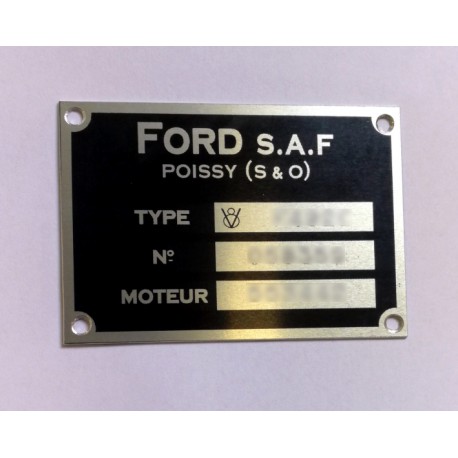 Plaque constructeur Ford