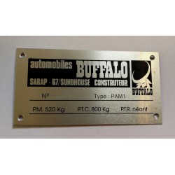 Buffalo identification plate