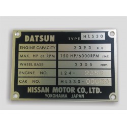 Datsun Id plate