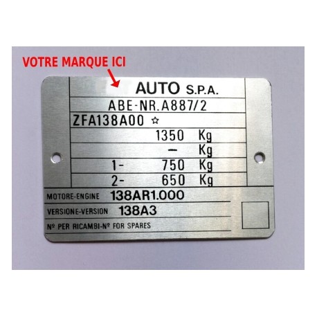 Embossed id plate - Stamped VIN tag - Body plate