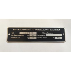 Plaque constructeur NSU