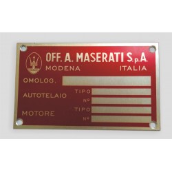 Maserati id plate