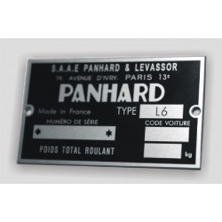 Plaque constructeur Panhard